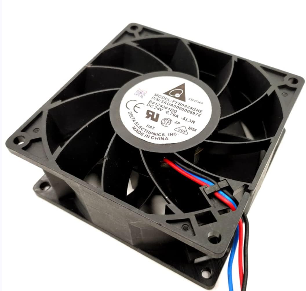 PFB0924GHE DC24V 0.76A 92mm Fan - 0.76A 9238 3-Wire Inverter Cooling Fan, Black
