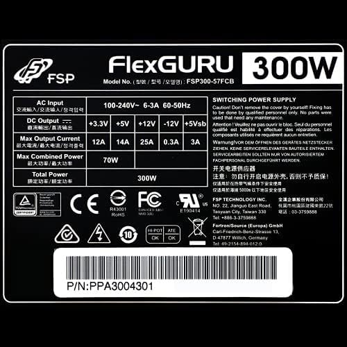 FSP FlexGURU Power Supply, Flex ATX 300W, 80 Plus Gold, Full Modular, 5 Year Warranty (FSP300-57FCB)|B0DK2HL8NT