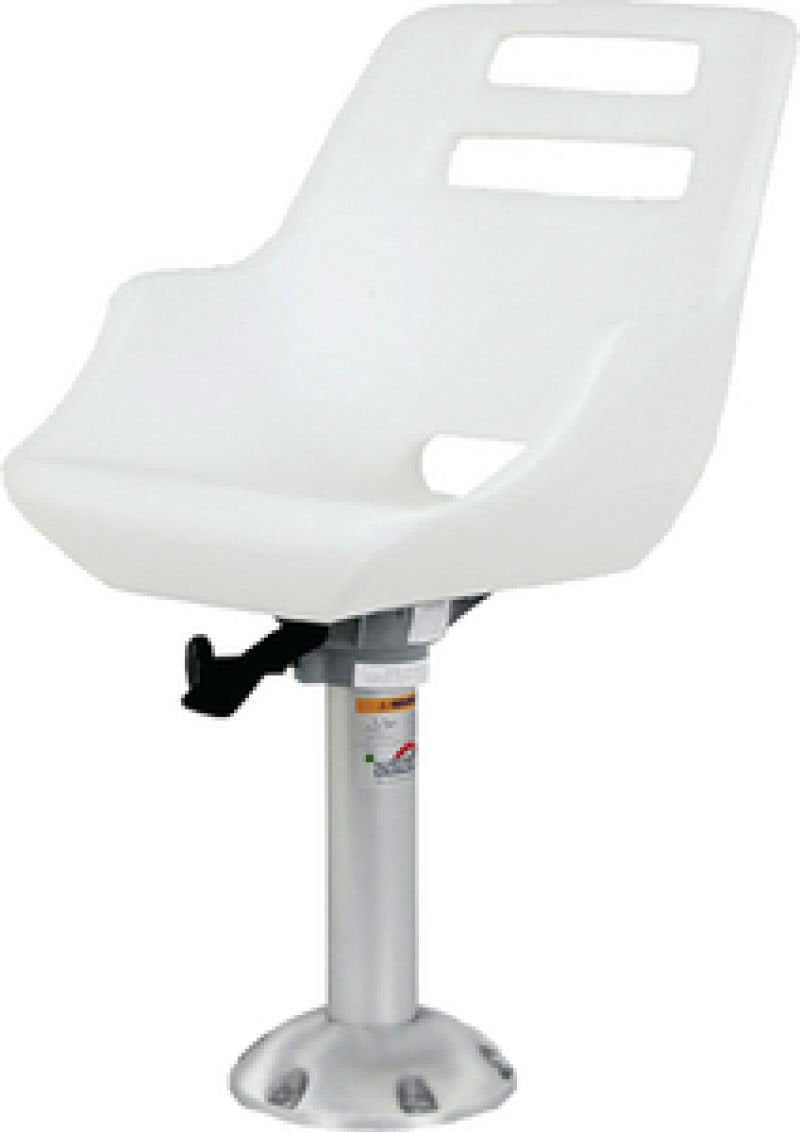 Springfield 1001408-L Admiral Fixed Height Chair Package, White, Includes Seat, Low Profile Armrest, Pedestal, Floor Base, Mounting Plate