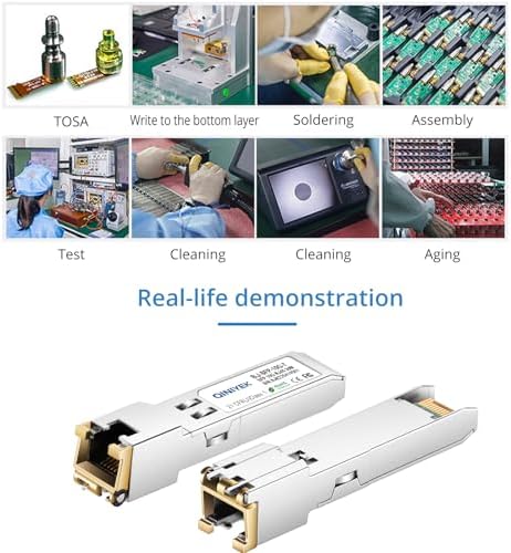[2 Pack] 1.25/2.5/5/10G SFP+ to RJ45 Transceiver, Copper SFP+ Module, Cat.6a/7, up to 30m, for Cisco SFP-10G-T-S, MikroTik S+RJ10, Ubiquiti UF-RJ45-10G, Netgear AXM765, Netgear, TP-Link, Fortinet|B0BZPD68R7