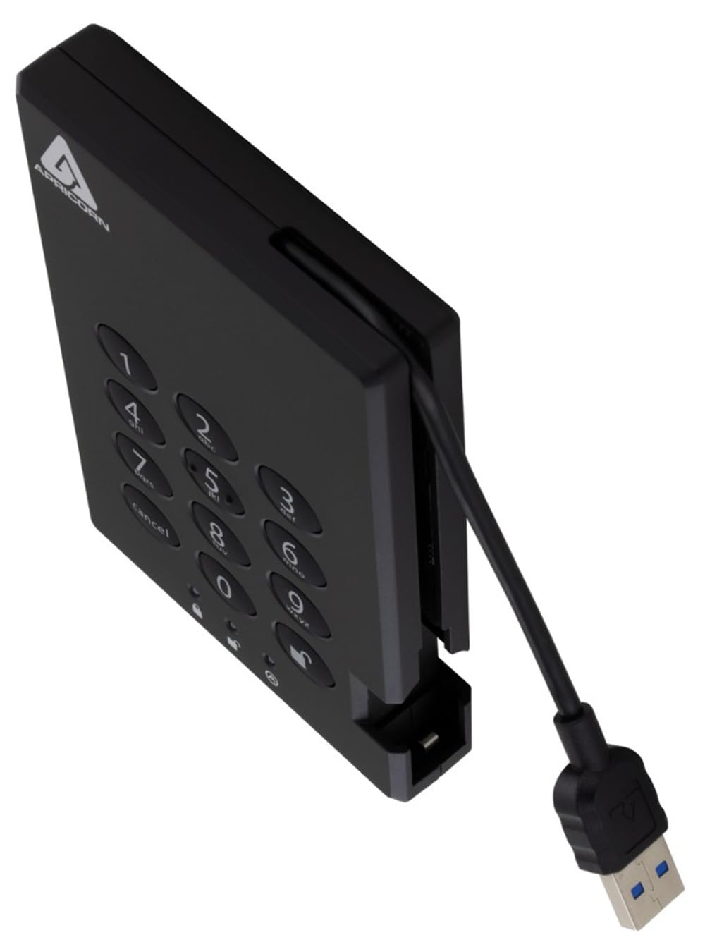 Apricorn 2TB Aegis Padlock USB 3.0 256-Bit AES XTS Hardware Encrypted Portable External Hard Drive (A25-3PL256-2000)