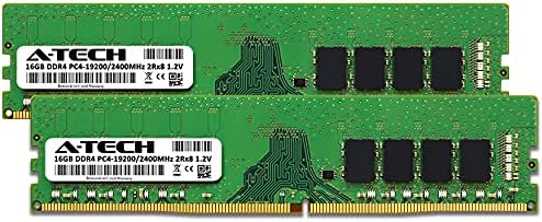 A-Tech 32GB (2x16GB DDR4 2400 MHz UDIMM PC4-19200 (PC4-2400T CL17 DIMM 2Rx8 Non-ECC Desktop RAM Memory Modules
