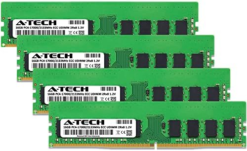 A-Tech 64GB Kit (4x16GB RAM for Dell PowerEdge R230, R240, R330 XL, R340, T130, T140, T30, T330, T340 | DDR4 2133MHz PC4-17000 ECC-UDIMM 2Rx8 ECC Unbuffered Server Memory Upgrade
