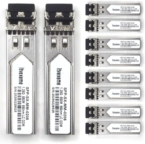 2 Pack 1.25G Multimode SFP LC Module, 1000Base-SX Gigabit Fiber Transceiver, 850nm MMF, 550m, for Router, Network Card, Switch, Firewall etc|B0DYNT62RJ