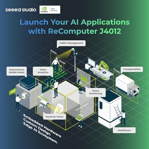 reComputer J4011-Edge AI Device with NVIDIA Jetson Orin™ NX 8GB Module, 4xUSB 3.2, M.2 Key E & Key M Slot, Aluminum case, Pre-Installed Jetpack System with NVIDIA Jetpack™ on 128GB NVMe SSD|B0D9XXD35V