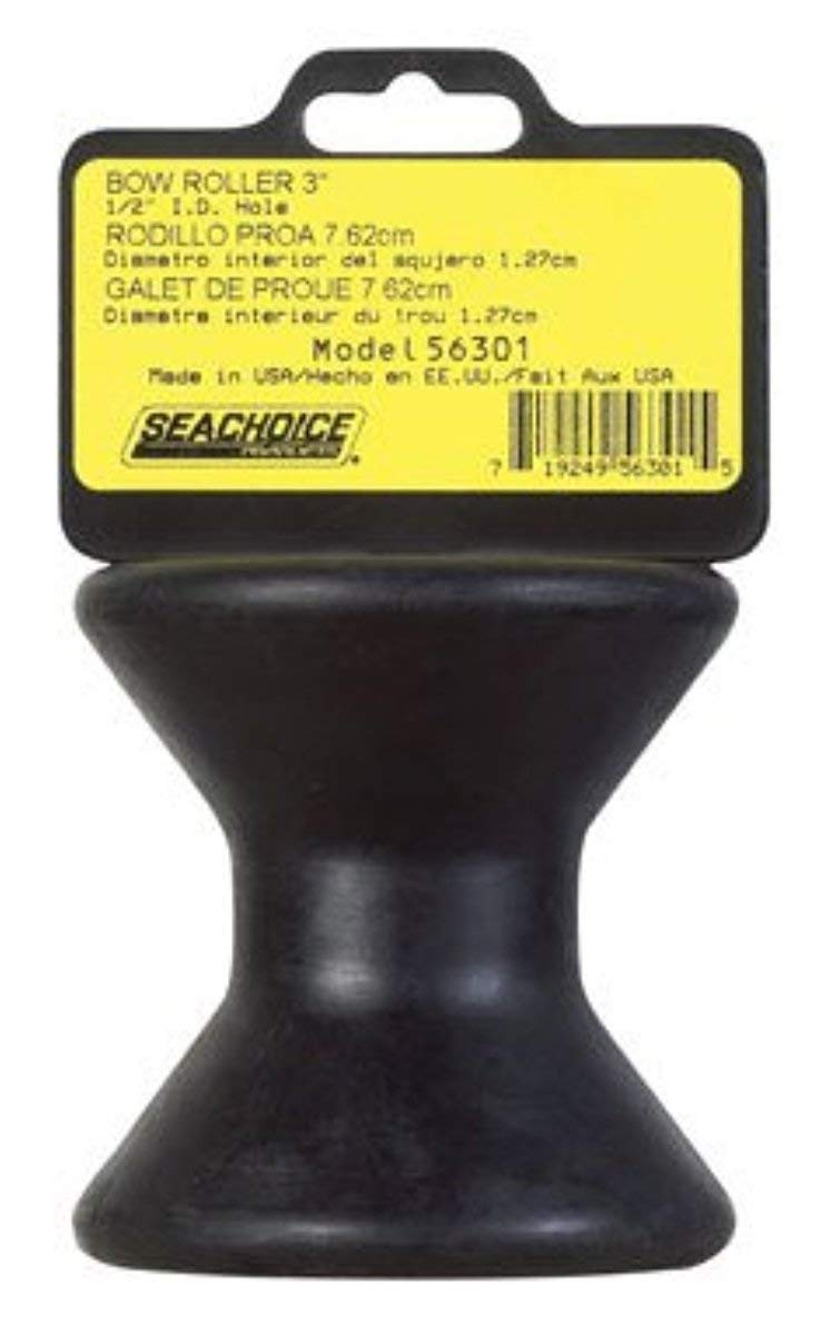 Seachoice 56301 Black Rubber Bow Roller 3"