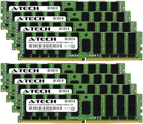 A-Tech 64GB Kit (2x32GB) DDR4 2400MHz PC4-19200 ECC LRDIMM 4Rx4 Quad Rank 1.2V Load Reduced DIMM 288-Pin Server RAM Memory Upgrade Modules (A-Tech Enterprise Series)|B0BPN3X471