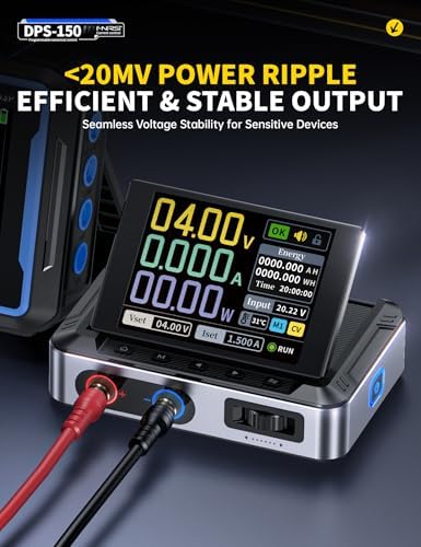FNIRSI DPS-150 DC Power Supply Variable, 30V 5A Adjustable DC CNC Power Supply with 4-Digit IPS Display, <20mV Power Ripple, PD/QC/DC Input, PC Programmable Switching Power Supply (NO Power Adapter)|B0DFPNLG76