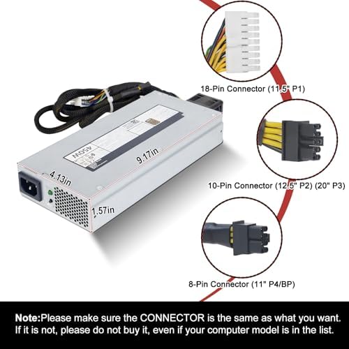 LXun Upgraded D450E-S0 0XWRMY 450W Power Supply DPS-450AB-6 A(01F Compatible with Dell PowerEdge R440 Server Power Supply Replacement for DPS-450AB-6A XWRMY Connector: 18pin+2 * 10p+8pin