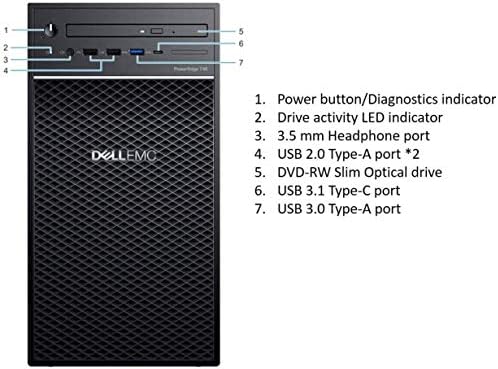 Dell PowerEdge T40 Server, BTX Intel Xeon E-2224G 3.5GHz, 8GB 2666MT/s DDR4, 1TB 7.2K RPM SATA, Windows Server License is not Included|B081RCM9F6