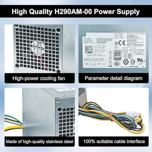 LXun H290AM-00 290W Power Supply Compatible with Dell Optiplex 3020 7020 9020/ Precision T1700/ PowerEdge T20 (MT Mini Tower) Power Supply RVTHD KPRG9 HYV3H D290A001L L290AM-00 PS-3291-1DF H290EM-00|B07GSV8LK8