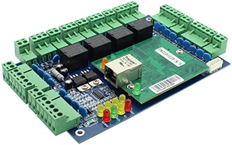 MENGQI-CONTROL TCP/IP 4 Door Entry Access Control Panel Kit Electric Strike Fail Secure NO Mode Lock Enroll RFID USB Reader 110-240V Power Supply Box RFID Reader Phone APP remotely Open Door