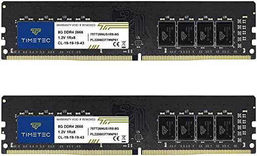 Timetec Premium 32GB KIT(2x16GB) DDR4 2666MHz PC4-21300 Non-ECC Unbuffered 1.2V CL19 2Rx8288 Pin UDIMM Desktop Memory RAM(32GB KIT(2x16GB))|B0FXFMJVBK