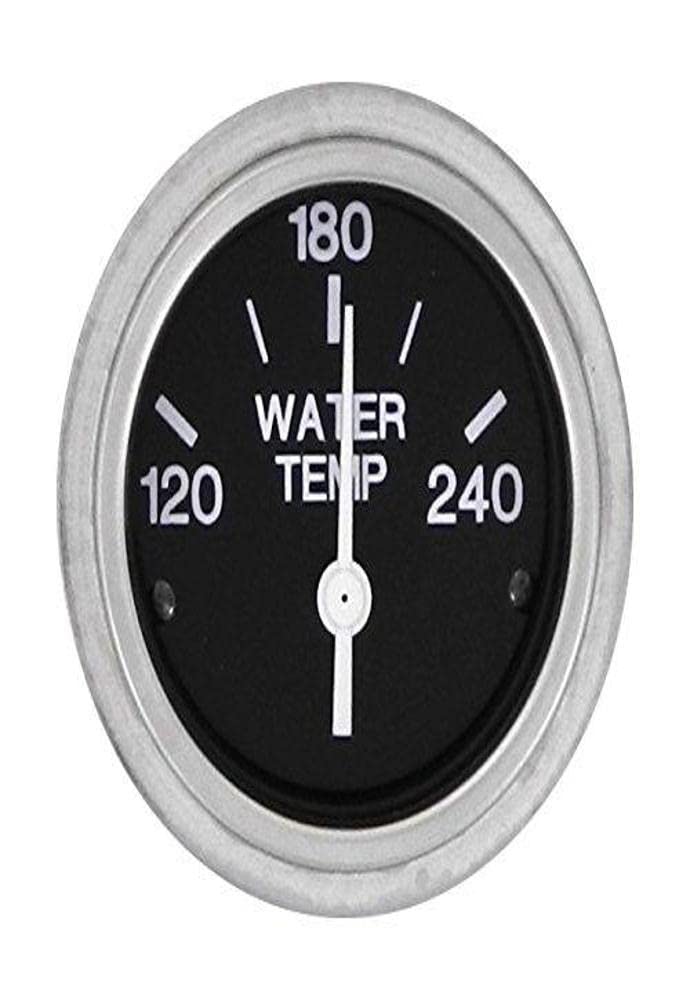 Sierra 80590P Heavy Duty Water Temp Gauge, 2" Electric 120-240 F Dial Range, Requires "D" Sender Code