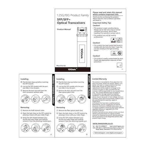 10Gtek 𝟭𝟬/𝟭𝟬𝟬/𝟭𝟬𝟬𝟬𝗕𝗮𝘀𝗲-𝗧 𝗖𝗼𝗽𝗽𝗲𝗿 𝗦𝗙𝗣, Auto-Negotiation SFP to RJ45 Mini-GBIC Transceiver or Cisco GLC-T(10/100/1000)/SFP-GE-T(10/100/1000) Pack of 2|B09NNMP934