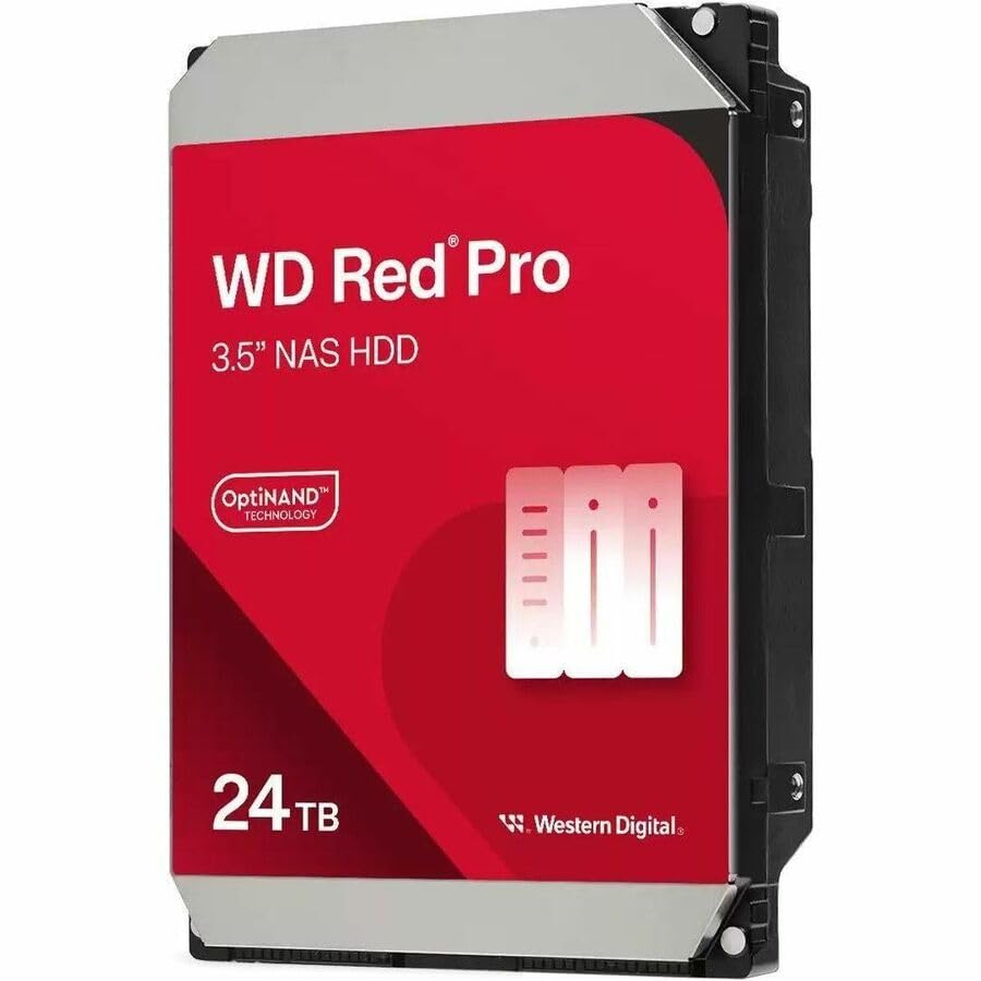 Western Digital 24TB WD Red Pro NAS Internal Hard Drive HDD - 7200 RPM, SATA 6 Gb/s, CMR, 512 MB Cache, 3.5" -WD241KFGX