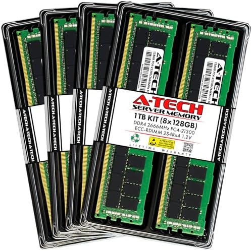 A-Tech 64GB Kit (2x32GB DDR4 2133MHz PC4-17000 ECC RDIMM 2Rx4 Dual Rank 1.2V ECC Registered DIMM 288-Pin Server & Workstation RAM Memory Upgrade Modules (A-Tech Enterprise Series