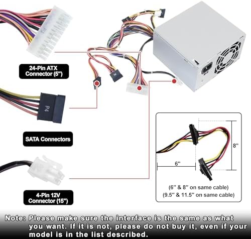 DPS-300AB-73 A 300W Power Supply Compatible with HP Omen 510 560 570 HP Pro Server Power Supply 667893-003Q PSU Replacement for Part PS-6301-07 715185-001 759766-001 PSU