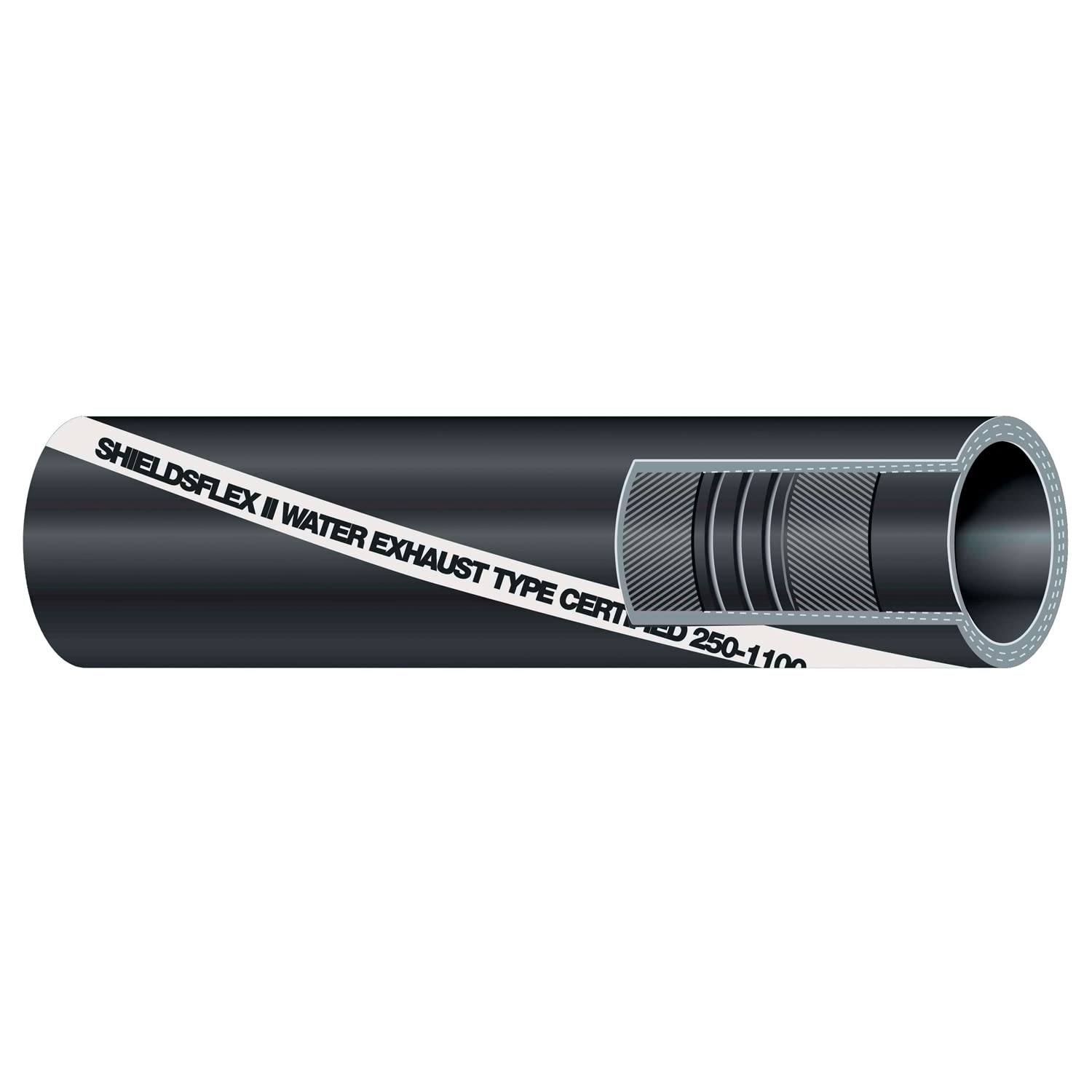 Shield 16-250-0124 Shields Marine Shieldsflex 2 Water Exhaust Series 250 Hose w/, Wire