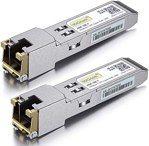 10Gtek 1.25/2.5/5/10G-T SFP+ to RJ45 CAT.6a Copper Module, Auto-Negotiation SFP+ to Ethernet Transceiver for HPP, HP Aruba, TP-Link TL-SM5310-T and More, up to 30-Meter|B0C1XJQ435