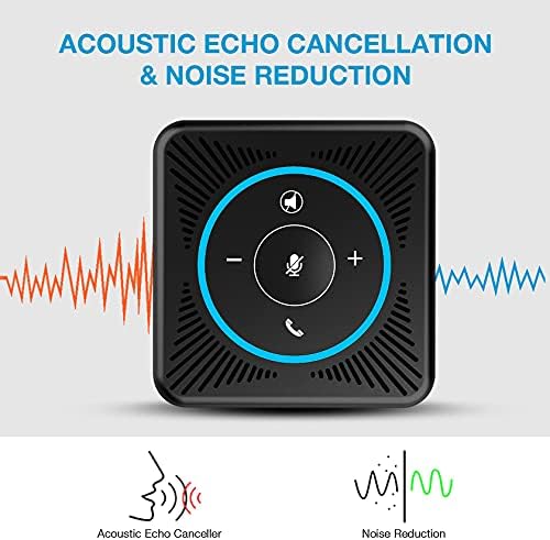EMEET Conference Speakerphone M0 Plus, 4 AI Mics 360° Voice Pickup, Noise Reduction, USB C Speaker, Bluetooth Conference Speaker for 8 People w/Daisy Chain for 16 Compatible with Leading Software|B0BVZLS5GZ
