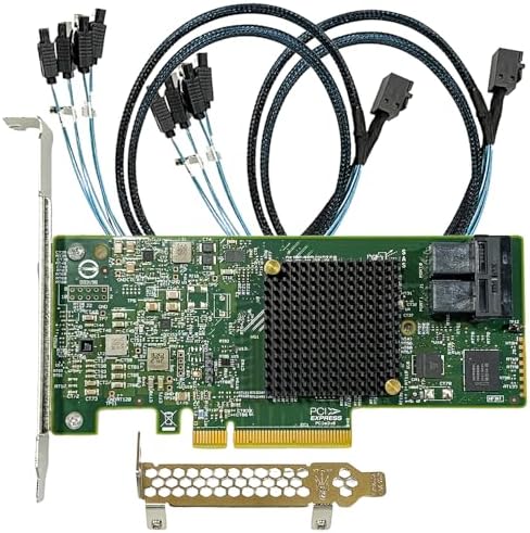 SAS HBA Card Compatible with LSI 9300-8i IT Mode PCIe SATA Expansion Card, 8-Port 12Gbps PCIe 3.0, SAS Expander Support, HBA Controller with 2X SFF-8643 to 4X SATA Cables for ZFS TrueNAS unRAID NAS|B0BV2KMB2K