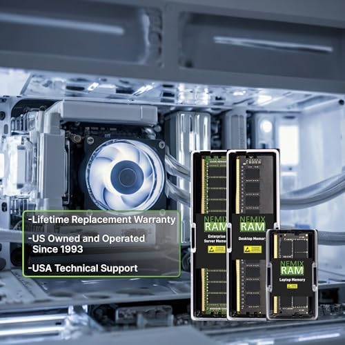 NEMIX RAM 256GB (4X64GB DDR4 3200MHZ PC4-25600 2Rx4 1.2V CL22 288-PIN ECC RDIMM Registered Server Memory KIT Compatible with Dell PowerEdge R750XS Rack Server