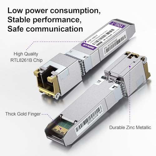 REDLUX 1G SFP Transceiver, 1000Base-SX SFP Module, 850nm MMF, Dual LC Connector, up to 550-meter, Compatible for Cisco SFP-1G-SX, Meraki, Ubiquiti UniFi, Fortinet, TP-Link, Netgear and More|B0CZ3ZS5GB