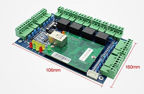 MENGQI-CONTROL TCP/IP 4 Door Entry Access Control Panel Kit Electric Strike Fail Secure NO Mode Lock Enroll RFID USB Reader 110-240V Power Supply Box RFID Reader Phone APP remotely Open Door