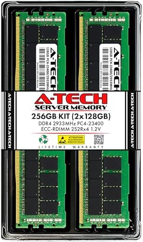 A-Tech 64GB Kit (2x32GB DDR4 2666MHz PC4-21300 ECC RDIMM 2Rx4 Dual Rank 1.2V ECC Registered DIMM 288-Pin Server & Workstation RAM Memory Upgrade Modules (A-Tech Enterprise Series