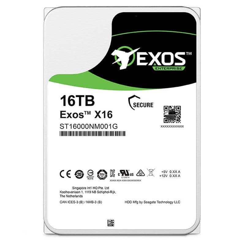 ST16000NM001G 16TB HDD Exos X16 7200 RPM 512e/4Kn SATA 6Gb/s 256MB Cache 3.5-Inch Enterprise Hard Drive