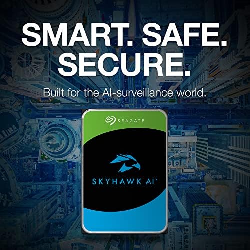 Seagate Skyhawk AI 16TB Video Internal Hard Drive HDD – 3.5 Inch SATA 6Gb/s 512MB Cache for DVR NVR Security Camera System with Drive Health Management and in-House Rescue Services (ST16000VE004)|B0DG3JB7G5