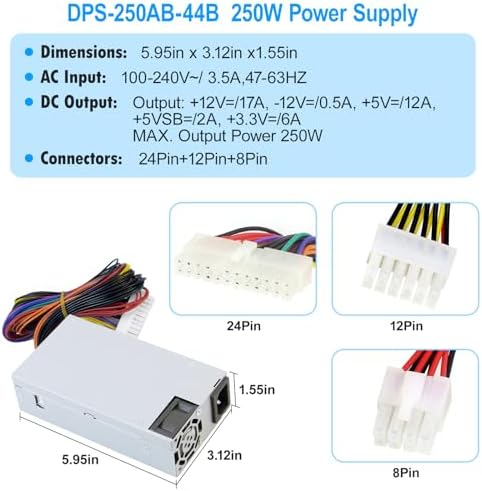 Upgraded DPS-250AB-44B DS1815+ 250W Power Supply Compatible with Synology DS1815+ DS1812+ DS1513+ DS1512+ DS1010+ RS814 +RS815 DS2015xs DS1511+ DS1813+ DS1515+ QNAP TS531 DPS-250AB-44B Power Supply|B0FH4QYHPQ