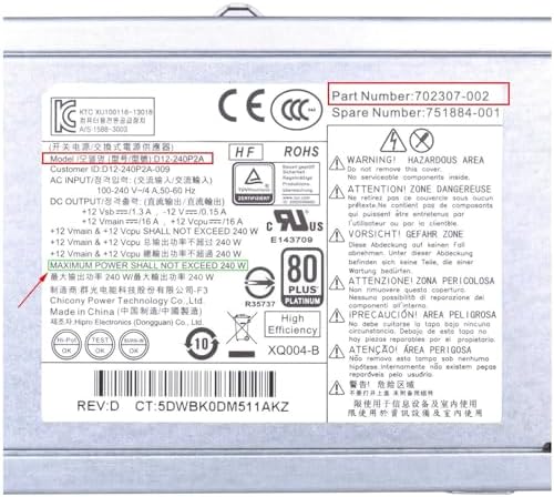 Upgraded PS-4241-1HA 240W Power Supply Compatible with for HP ProDesk 400 600 800 G1 G2 SFF, 702307-001,702307-002, 751884-001, 751886-001 Power Supply|B07GSRTDZF