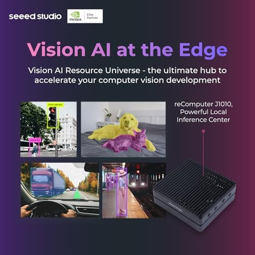 Seeed studio NVIDIA Jetson Nano Edge AI Device - reComputer J1010 Kit, Aluminium Case, Pre-Installed Jetpack System. Mini PC with 0.5 TFLOPs (FP16, Power Supply NOT Included