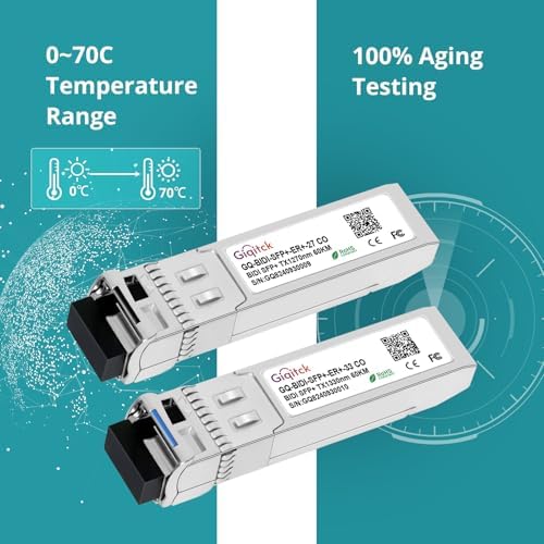 1 Pair 10GBASE-BX10-UD BiDi SFP+ Module, TX 1270nm/1330nm, RX 1330nm/1270nm, 10km DOM Simplex LC/UPC SMF Optical Transceiver Networking Mini Gbic for Dell GP-SFP-10GBX-U-10/ GP-SFP-10GBX-D-10|B0DQ7M94PL