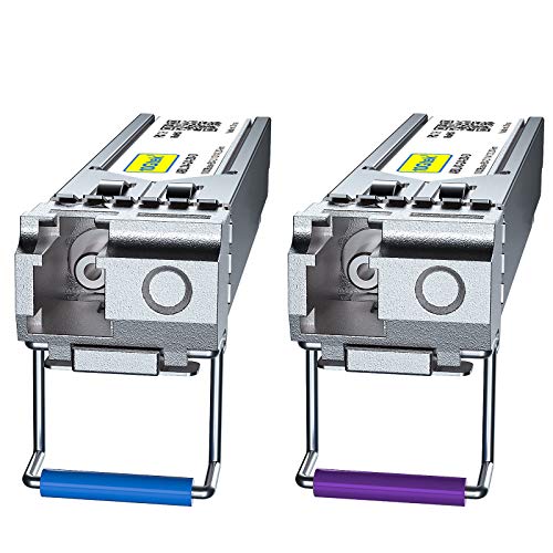 10Gtek 1.25G SFP Transceiver 1000Base-LX, 1310nm SMF SingleMode Fiber Optic Module, up to 10 km, for Cisco GLC-LH-SMD, Meraki MA-SFP-1GB-LX10, Ubiquiti UniFi, Fortinet, Mikrotik, TP-Link, Pack of 2|B08BP6MX14