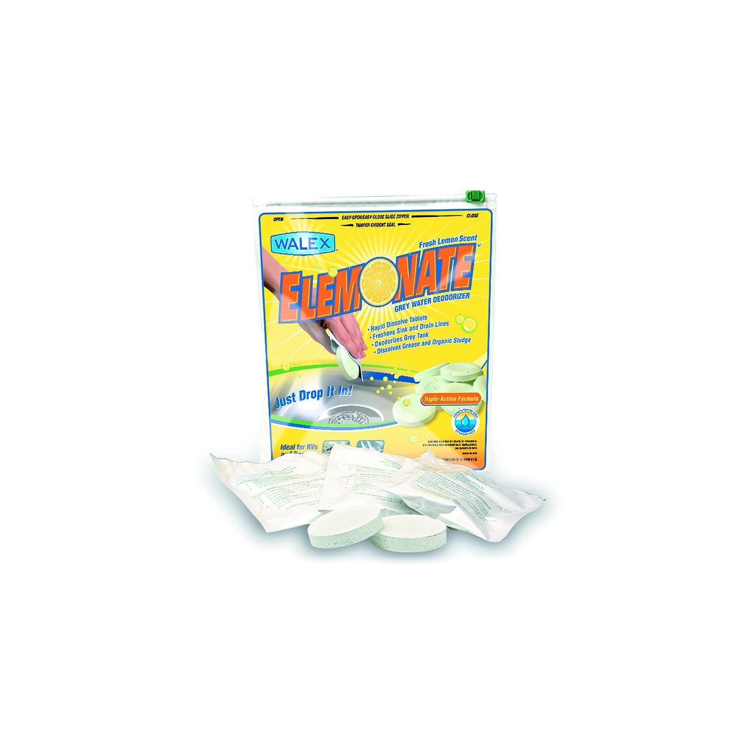 Walex Products ELEMBG Walex Elemonate Grey Water Holding Tank Deodorizer, 5/Pk