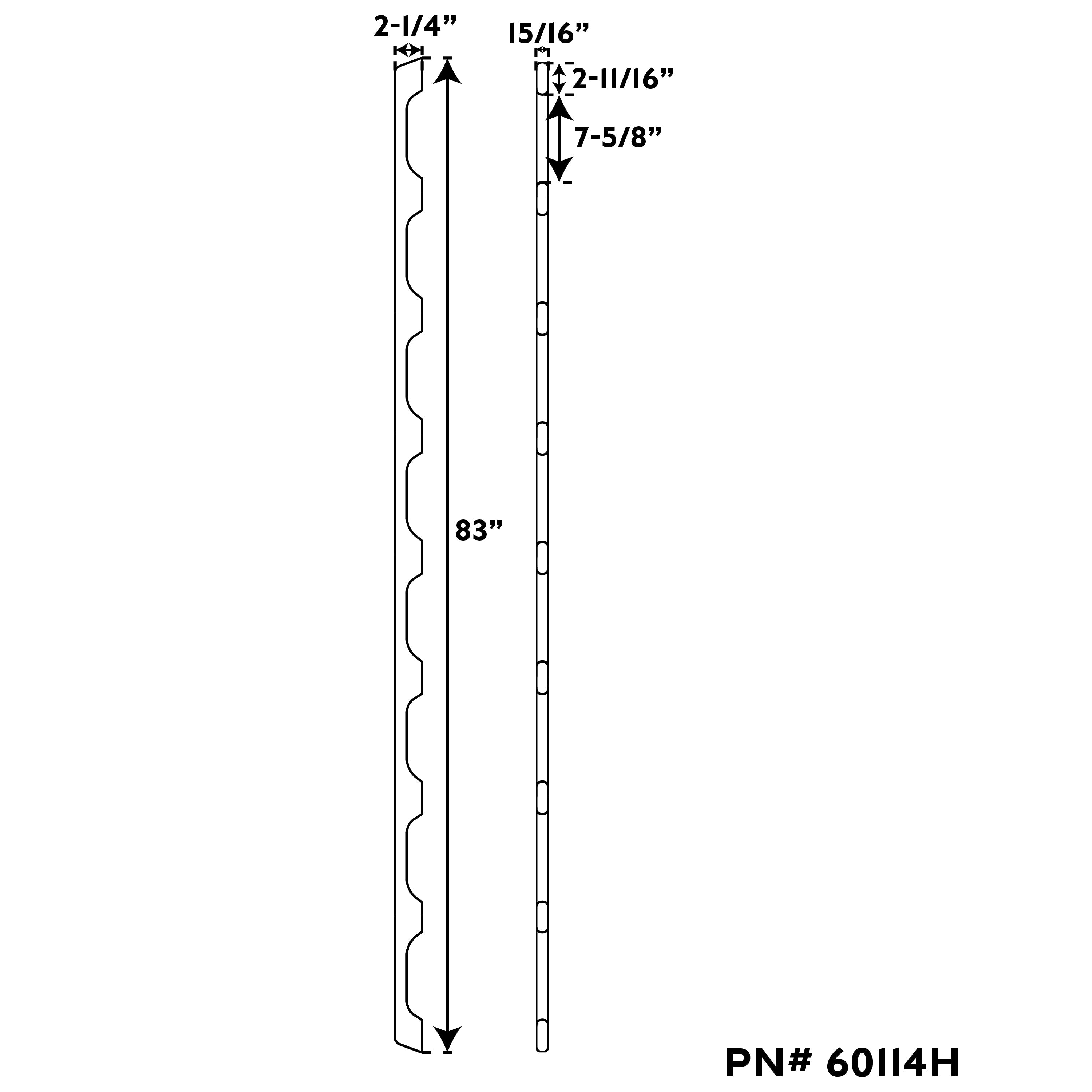 Whitecap 60114H Eight Loop Handrail - 83"