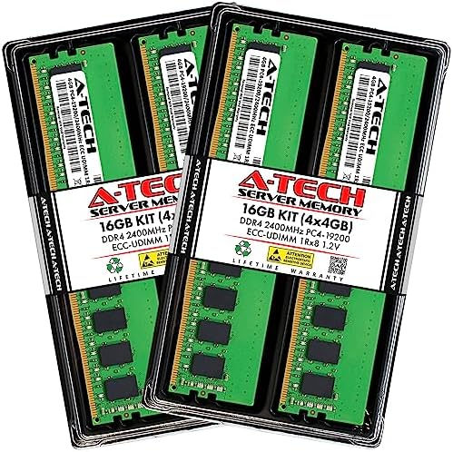 A-Tech Server 32GB Kit (2x16GB DDR4 2133MHz PC4-17000 ECC UDIMM 2Rx8 Dual Rank 1.2V ECC Unbuffered DIMM 288-Pin Server & Workstation RAM Memory Upgrade Modules (A-Tech Enterprise Series