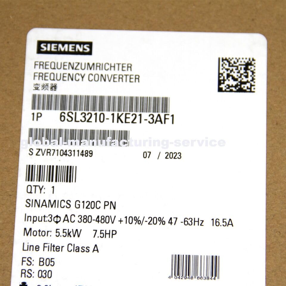 Fit for Siemens Inverter 6SL3210-1KE21-3AF1|B0DQLQL3L3