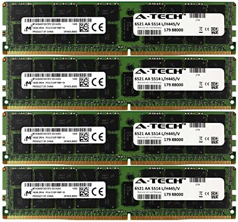 A-Tech Micron IC DDR4 24GB Kit 3X 8GB 1Rx4 PC4-17000 2133MHz for Dell PowerEdge R730xd R730 R630 T630 R430 R530 C4130 H8PGNC Memory RAM