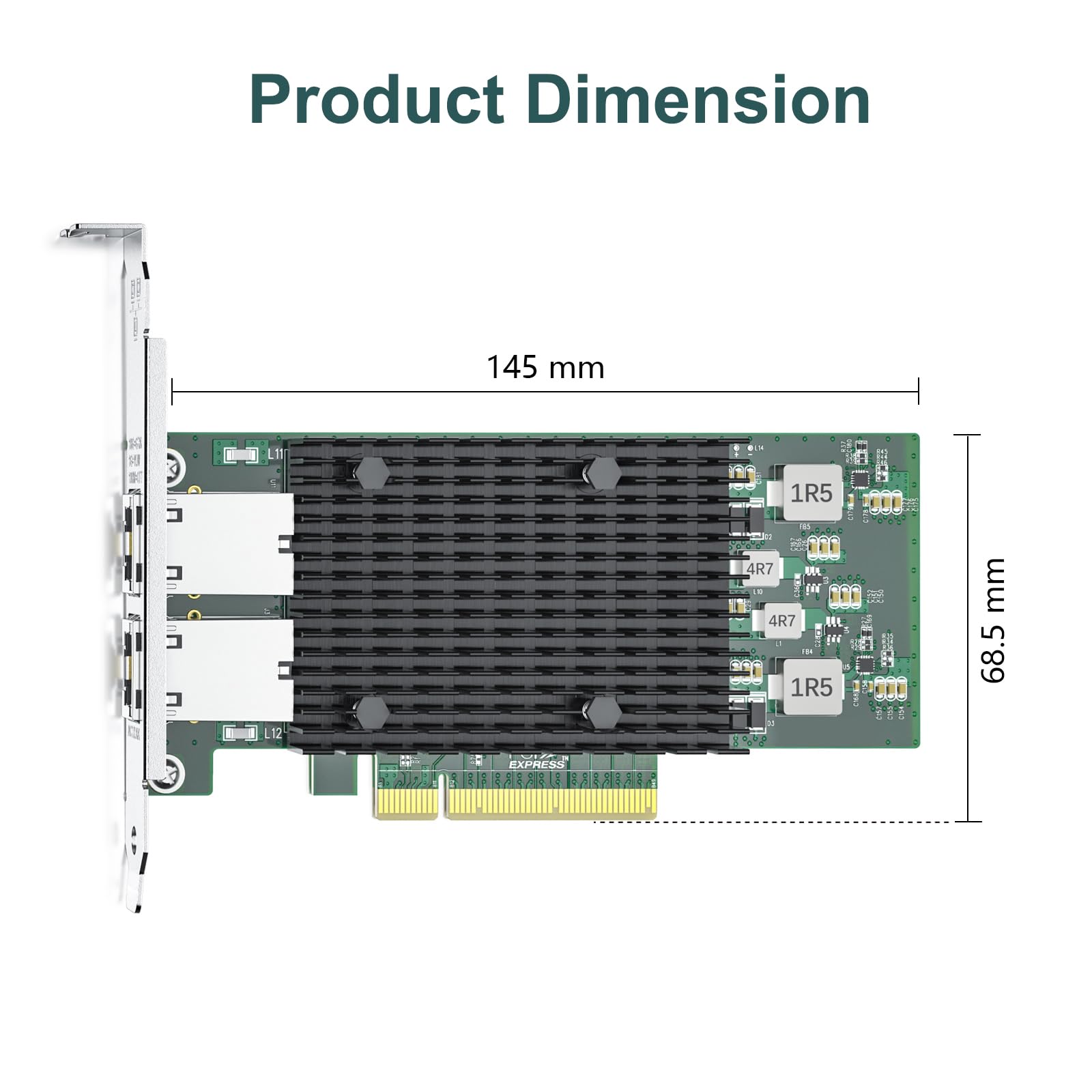 10Gb Network Card Intel X540-T2 PCIE NIC Ethernet Card, Dual RJ45 Port, Intel X540-BT2 Controller, 10G Converged Network LAN Adapter, Support Windows/Linux/Vmware/ESX/Freebsd Server