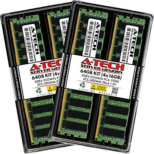 A-Tech 64GB Kit (2x32GB) DDR4 2400MHz PC4-19200 ECC LRDIMM 4Rx4 Quad Rank 1.2V Load Reduced DIMM 288-Pin Server RAM Memory Upgrade Modules (A-Tech Enterprise Series)|B0BPN3X471