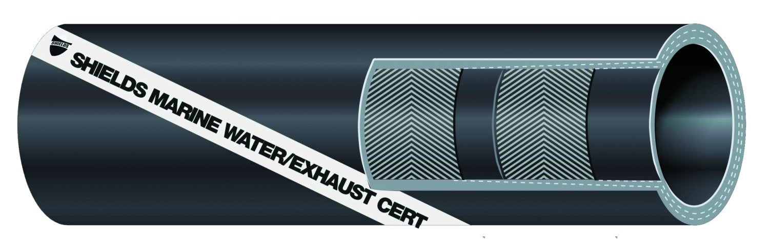 Shield 16-200-1144 Shields Marine Exhaust Water Series 200 Hose without Wire, 1-1/4" x 12-1/2'