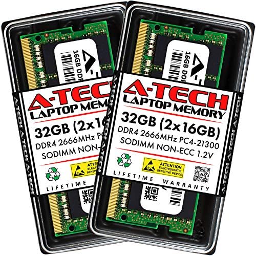 A-Tech 32GB (2x16GB DDR4 2666MHz PC4-21300 (PC4-2666V CL19 SODIMM 1.2V 260-Pin Non-ECC SO-DIMM Laptop Notebook RAM Memory Modules