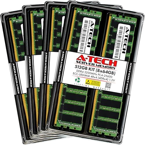A-Tech 64GB Kit (2x32GB) DDR4 2400MHz PC4-19200 ECC LRDIMM 4Rx4 Quad Rank 1.2V Load Reduced DIMM 288-Pin Server RAM Memory Upgrade Modules (A-Tech Enterprise Series)|B0BPN3X471
