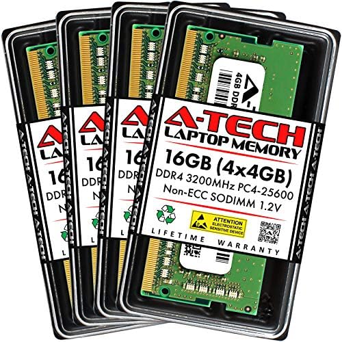 A-Tech 16GB DDR4 3200 MHz SODIMM PC4-25600 (PC4-3200AA) CL22 Non-ECC Laptop RAM Memory Module|B08KTSCYS6
