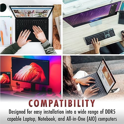 A-Tech 32GB DDR5 4800MHz PC5-38400 CL40 SODIMM 2Rx8 Dual Rank 1.1V Non-ECC Unbuffered SO-DIMM 262-Pin Laptop Computer RAM Memory Upgrade Module|B0B1718KB1