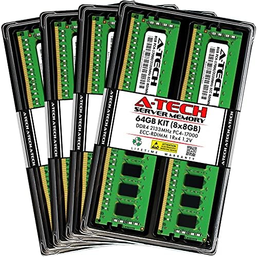 A-Tech 8GB Kit (2x4GB) DDR4 2133MHz PC4-17000 ECC RDIMM 1Rx8 Single Rank 1.2V ECC Registered DIMM 288-Pin Server & Workstation RAM Memory Upgrade Modules (A-Tech Enterprise Series)|B0DYKYPT2W